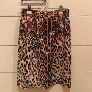Butterfly- cheetah pencil skirt size small